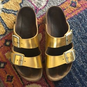 Metallic gold Birkenstocks